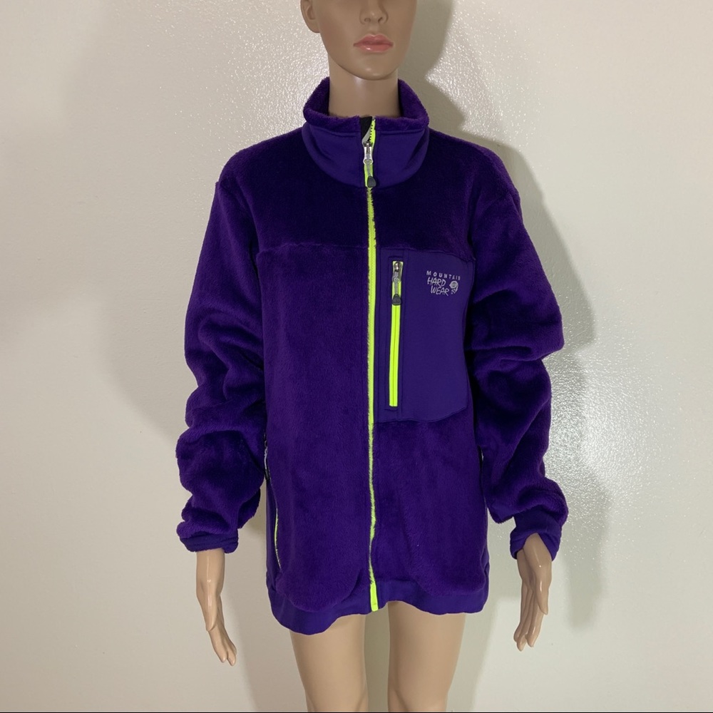 Mountain Hardwear Fuzzy Soft Purple Full Zip Sweater XL